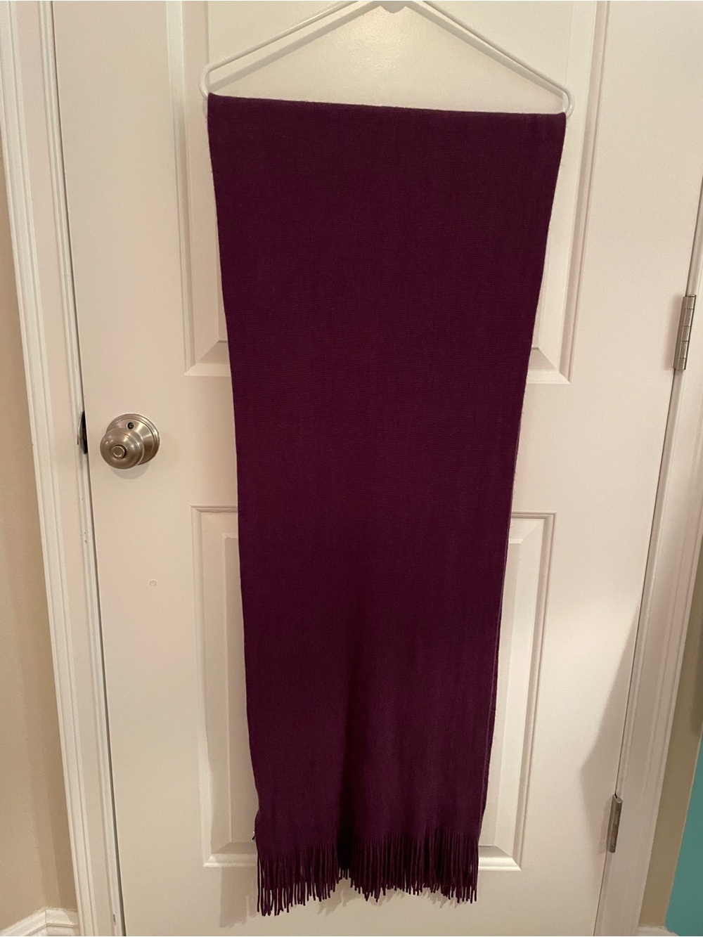 Long Fringe Scarf in Deep Plum